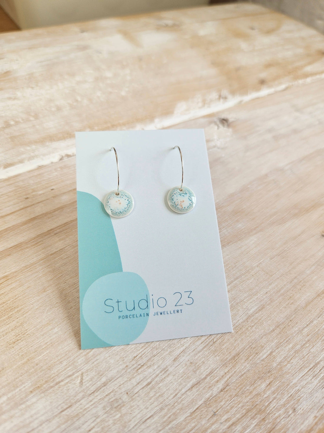 Circle Drop Earring Pair Frost Blue