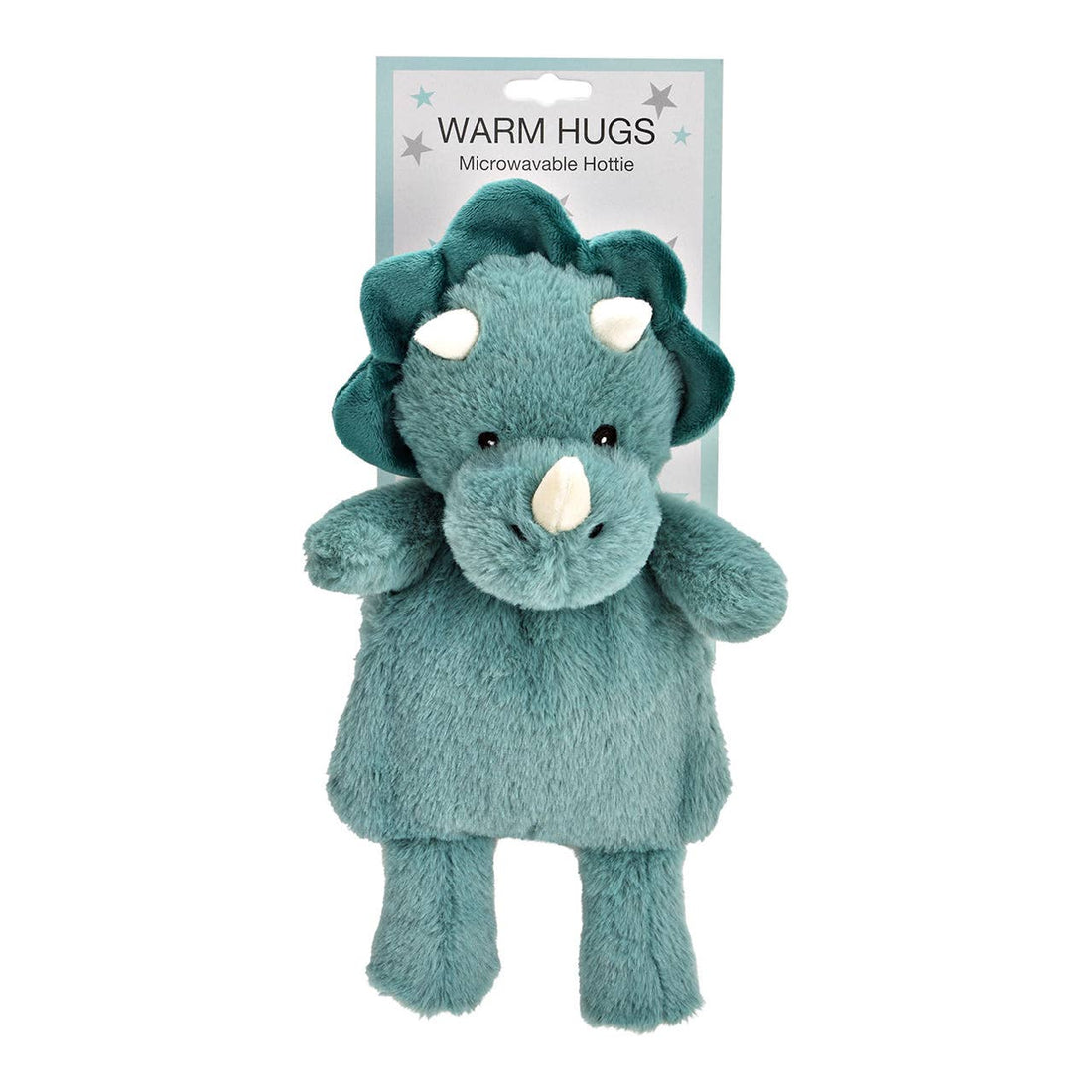 Sød varmepude til børn med turkis dinosaur