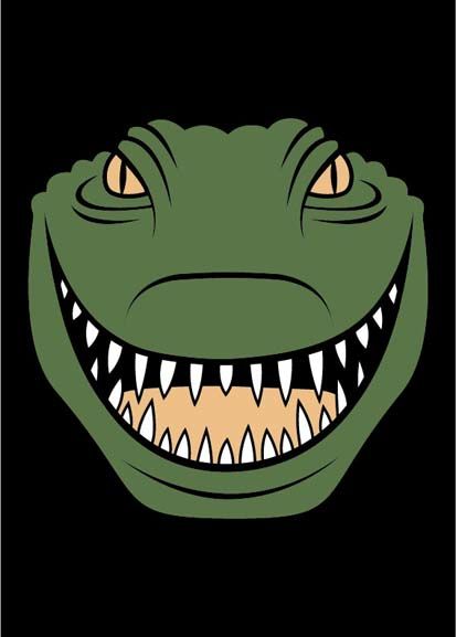 DYR Postcard Black KROKODILLE