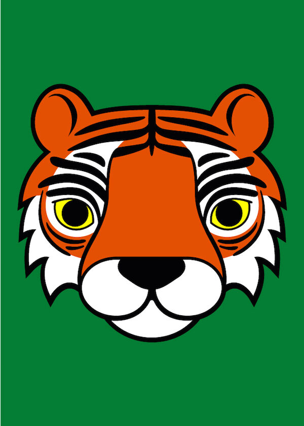 DYR Postcard Green TIGER