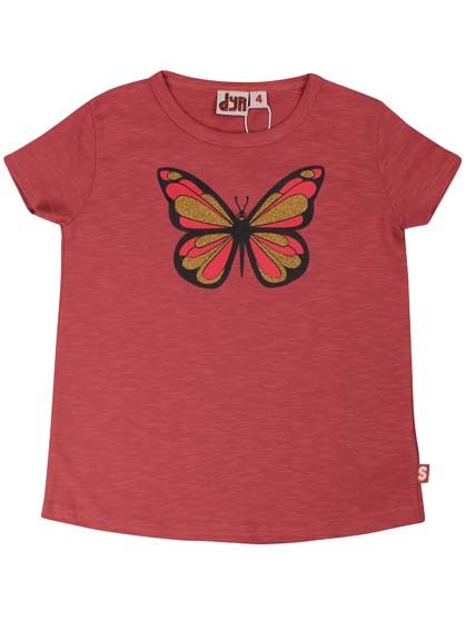 T-shirt til børn med sommerfugl 