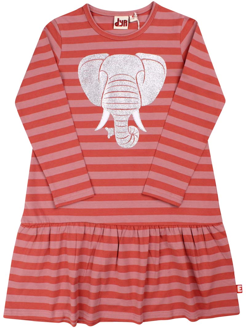 Dyrbirdy Dress Antique Rose/Swedish Red ELEFANT