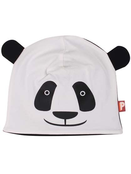 Bamse Beanie Black/Lt Beige PANDA