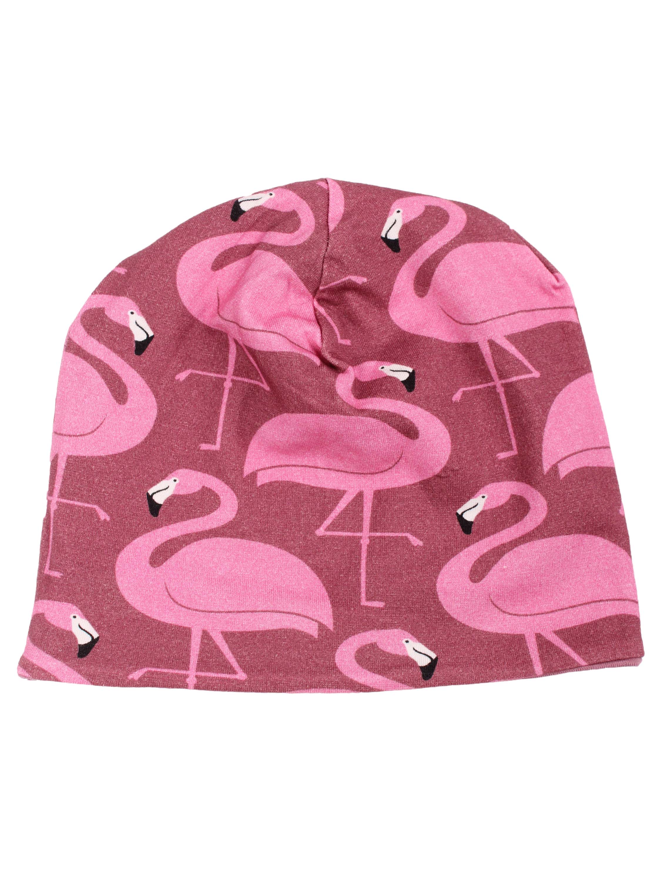 Dyrloeve Beanie Old Rose FLAMINGO/STRIPE Reversible