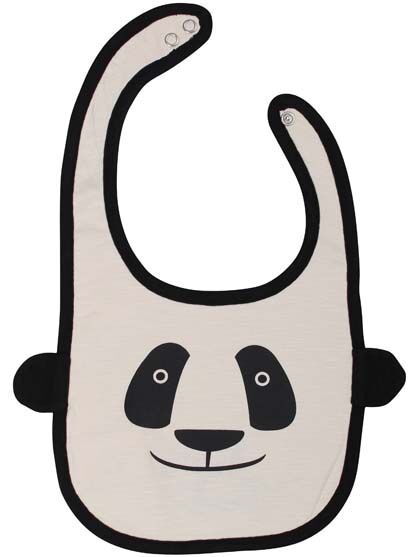 Baby Bib Black/Lt Beige PANDA