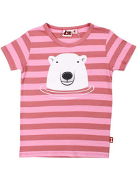 Dyrgrowl Tee AOP/STRIB Lovely Rose/Antique Rose ISBJOERN