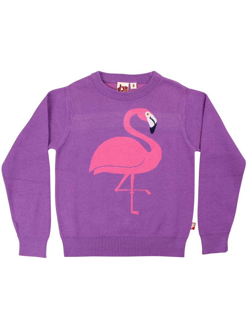 Strik bluse til børn med Flamingo