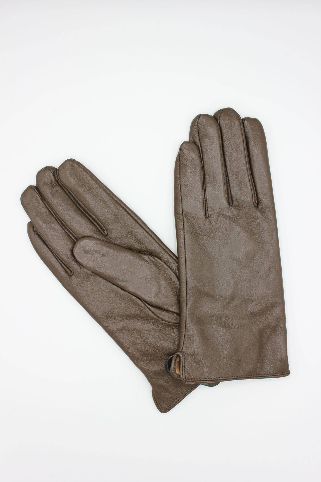 Klassiske læderhandsker fra Hologramme Paris i brun