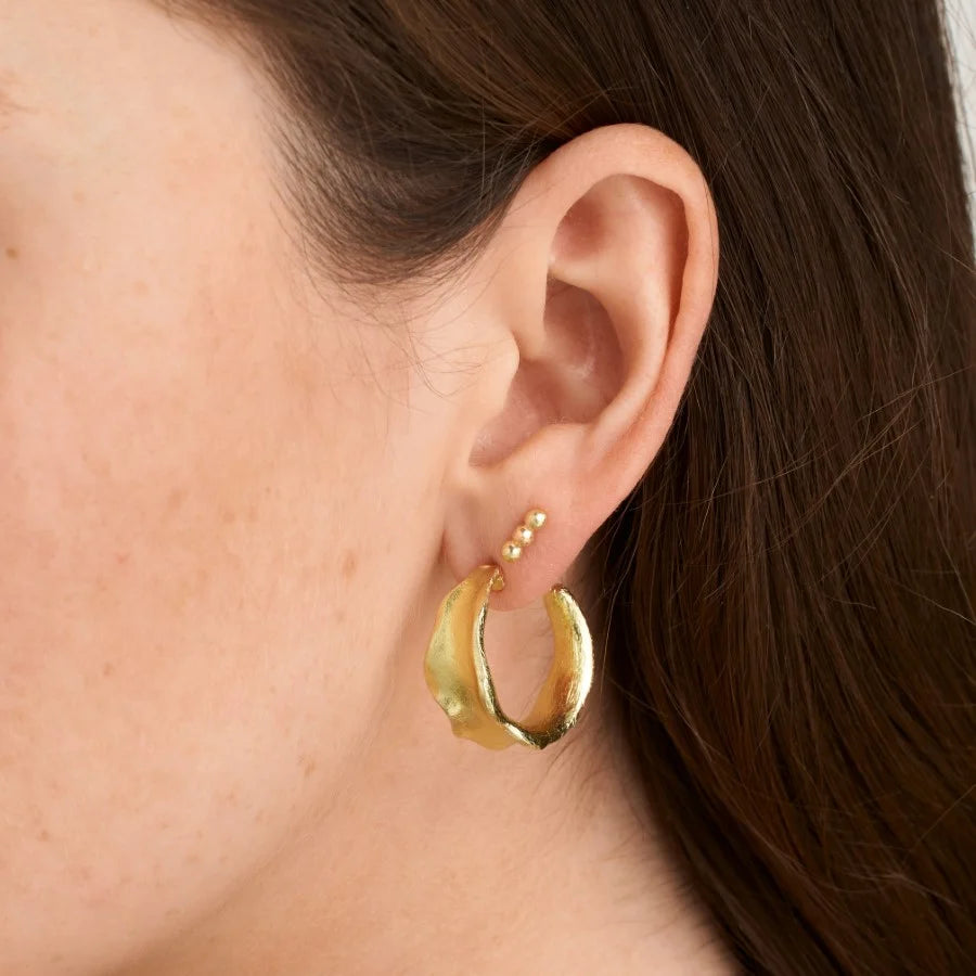 Wide Hoop Earrings Goldplated