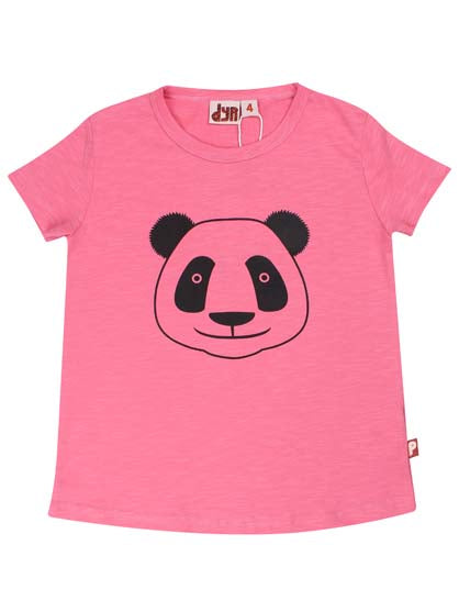 Sød lyserød t-shirt til børn med print af panda