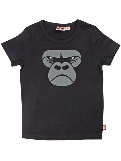 Sød kortærmet t-shirt til børn med print af gorilla