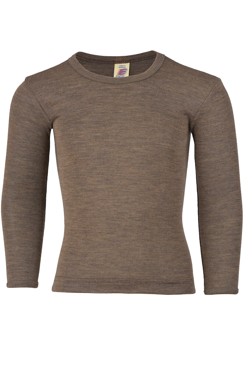 Engel Wool Natur Kids Shirt LS Walnut