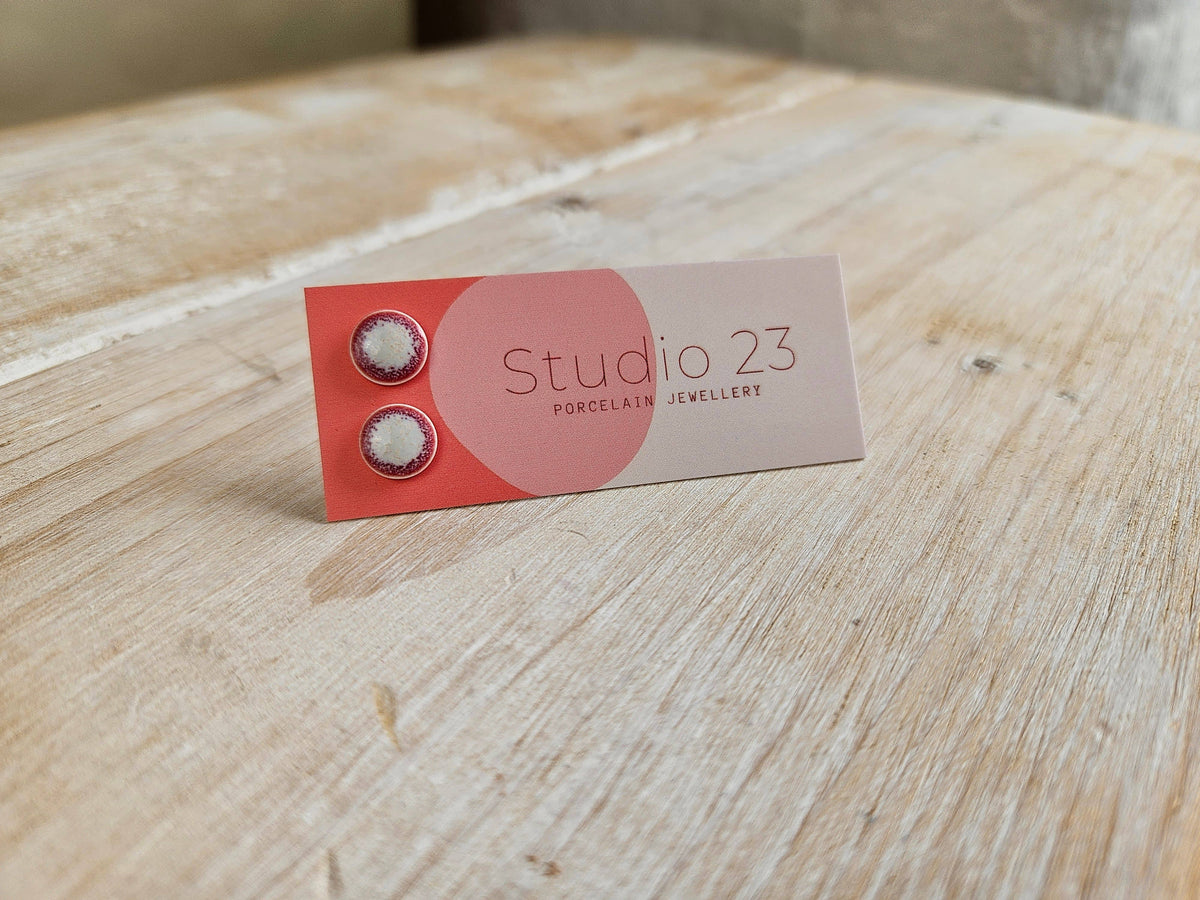 Studio 23 Circle Stud Earring Pair Raspberry