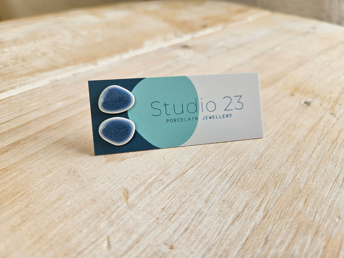 Studio 23 Pebble Stud Earring Pair Blue Opal