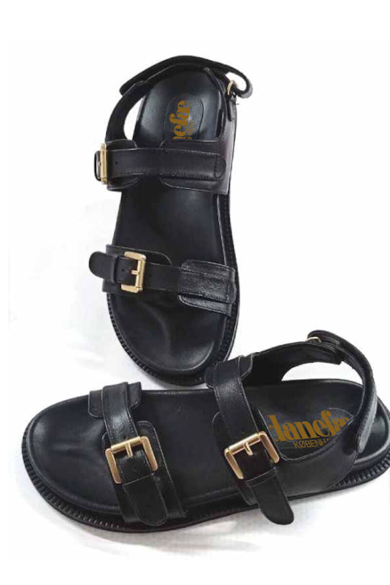 Danesummer Leather Sandals Black