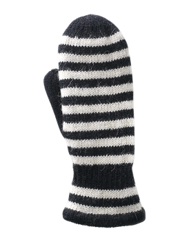 Hestra Gaucho Striped Knit Mitten Black/Off White