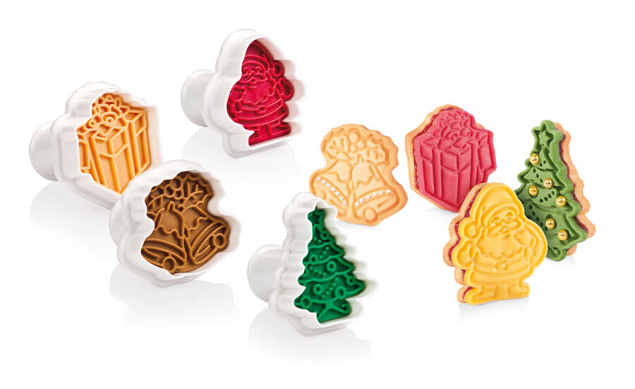 Tescoma Cookie Cutters with Stamp 4 PCS Christmas