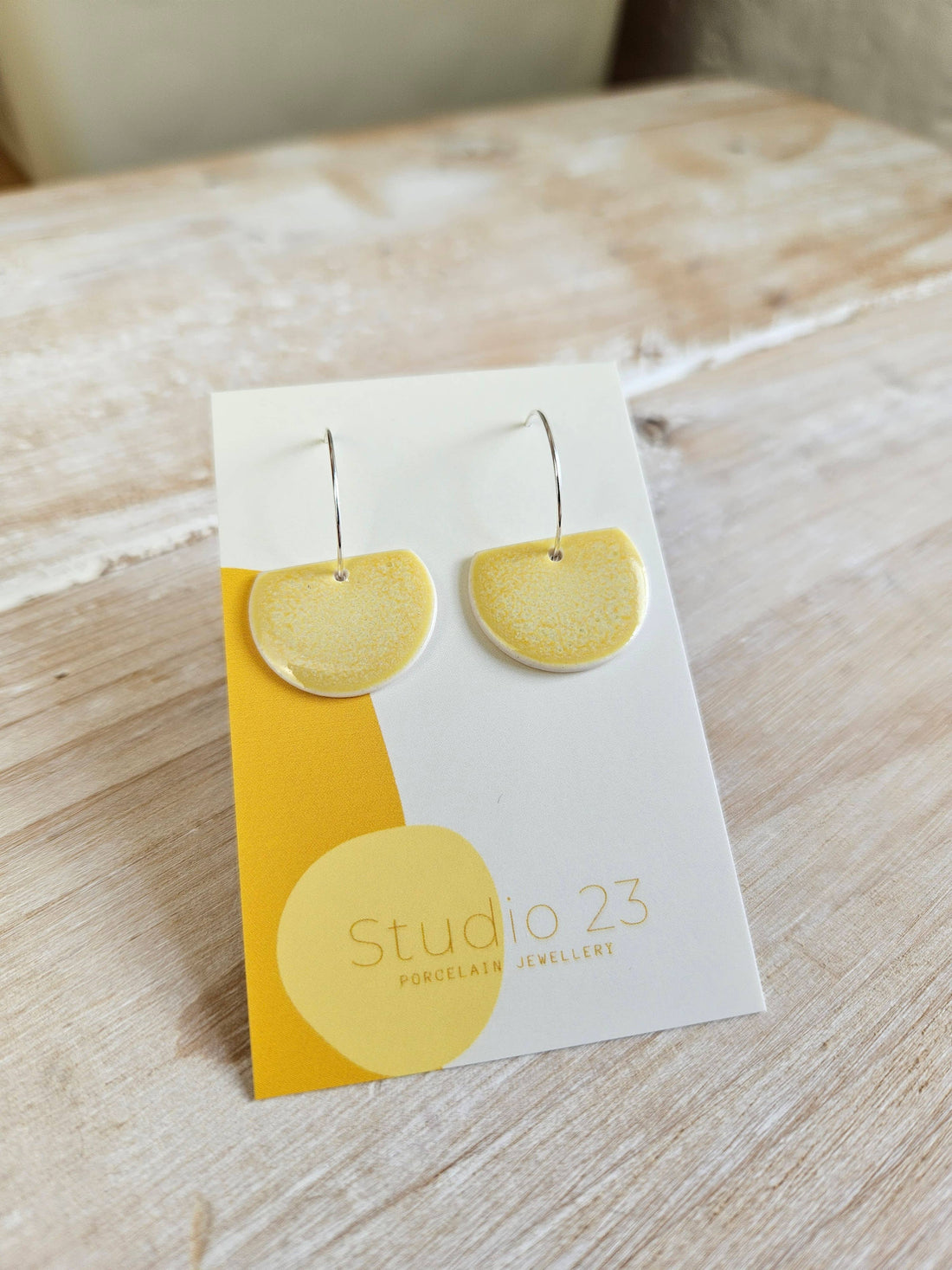 Semi-Circle Drop Earring Pair Lemon