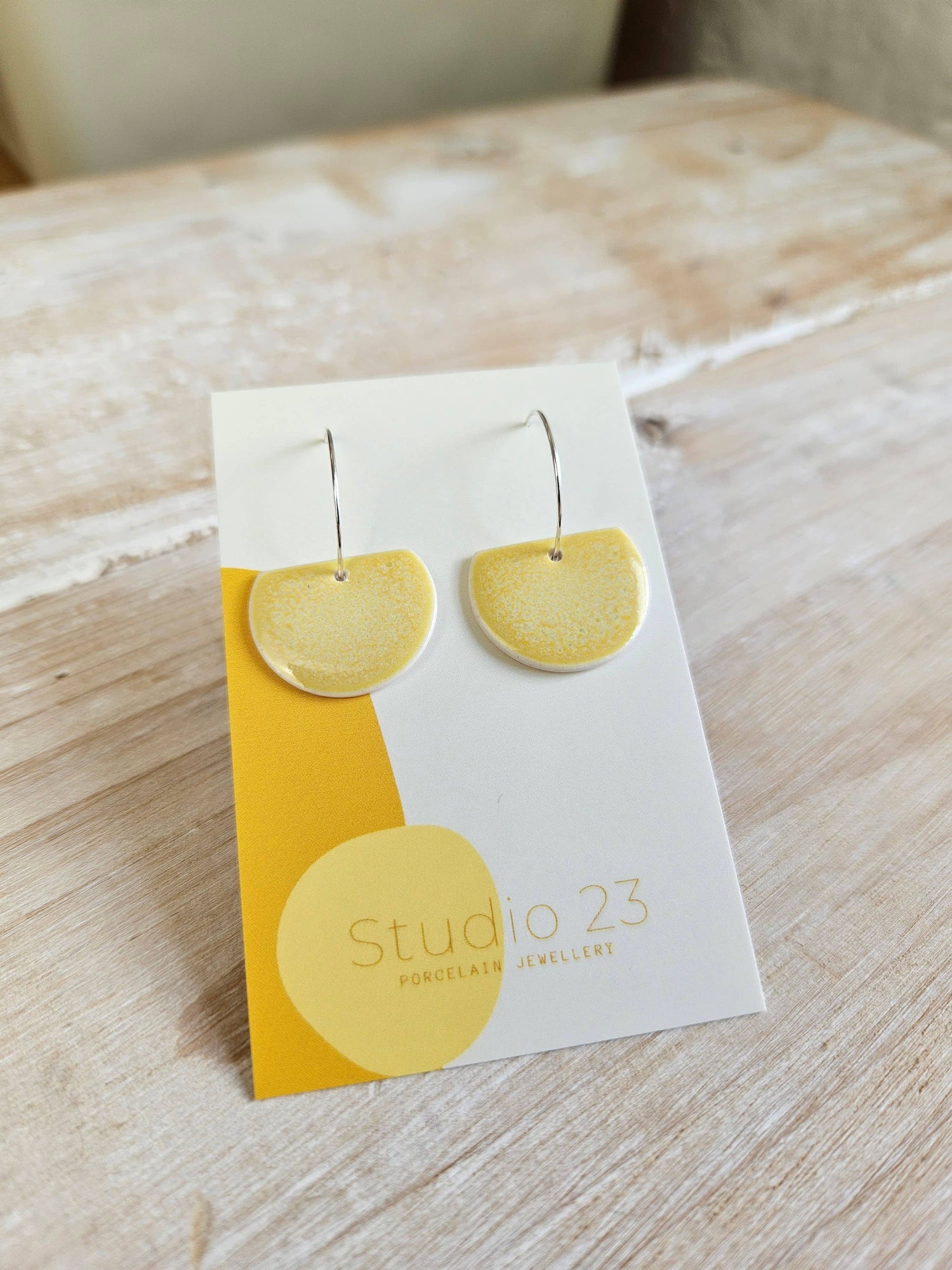 Semi-Circle Drop Earring Pair Blush Pink