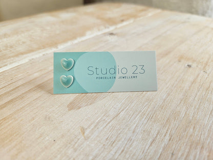 Heart Stud Earring Pair Turquoise
