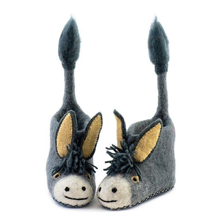 Sew Heart Felt Slippers for Kids with Donkey