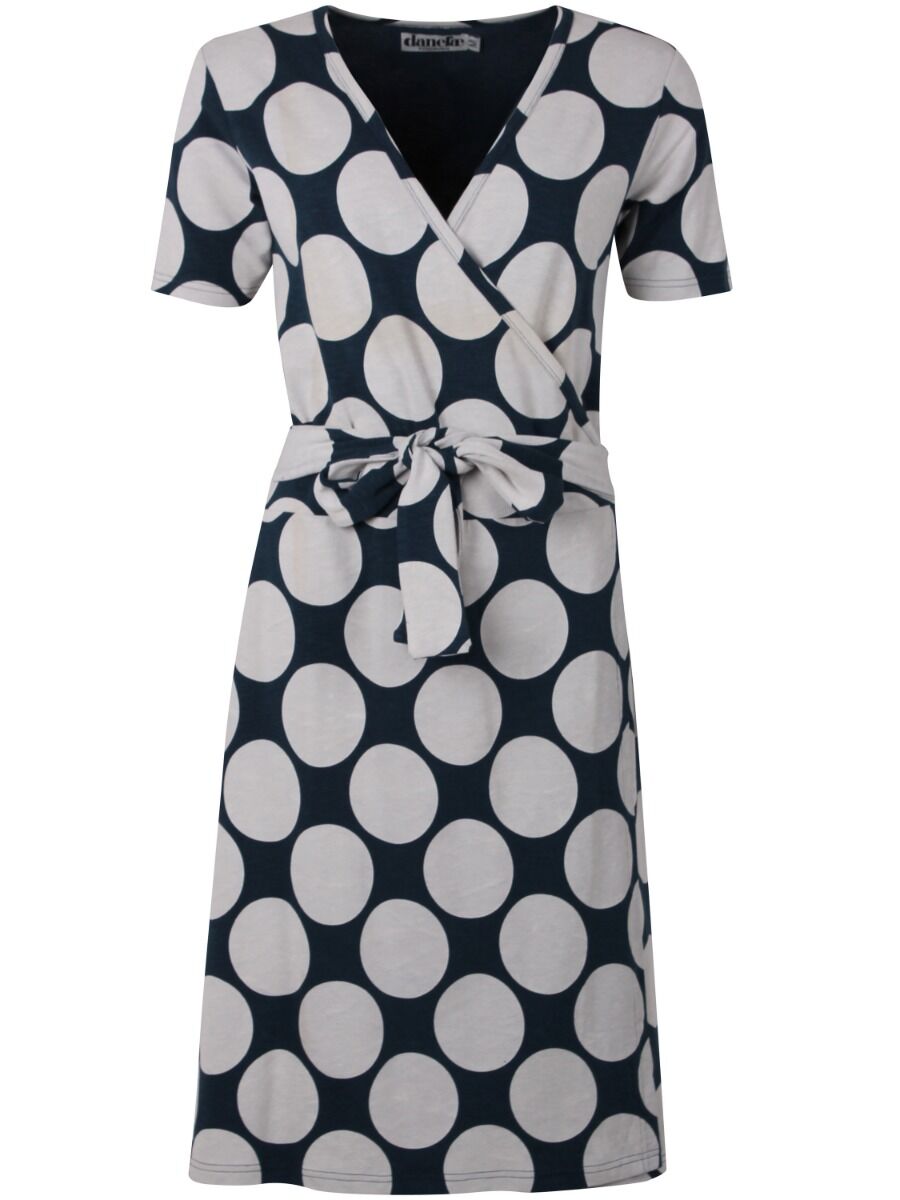 ORGANIC - Danevenice Dress Dusty navy/chalk MEGADOTS