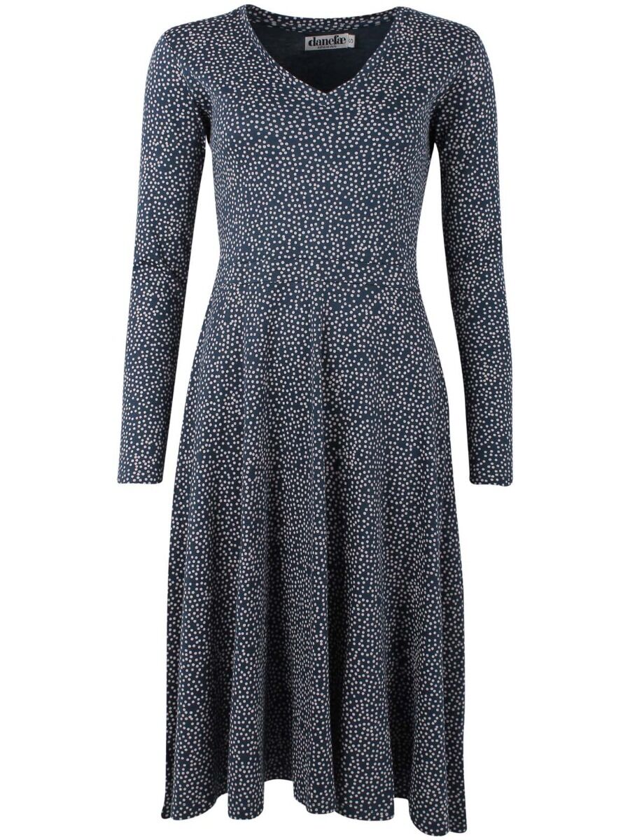 ORGANIC - Danandreasen Dress Dusty navy/chalk MINI FUNDOTS