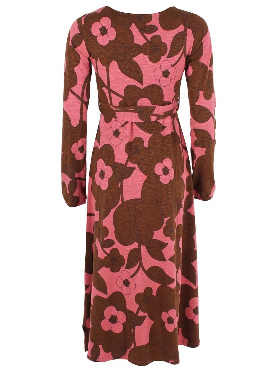 ORGANIC - Daneflora Dress LS Dk Navy/Brown Beige BLOOM BOOM
