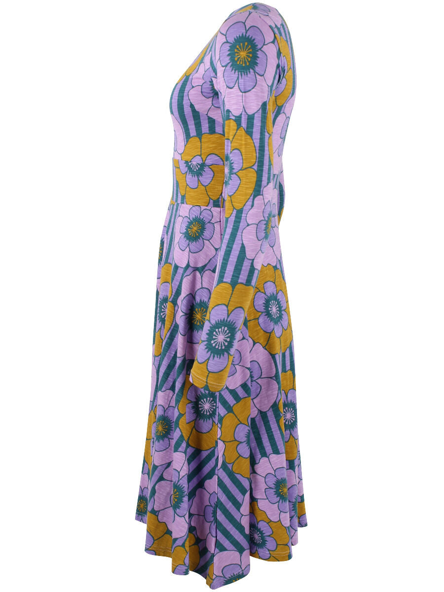 ORGANIC - Danesigrid Viscose Slub Dress Viola POWER FLOWER