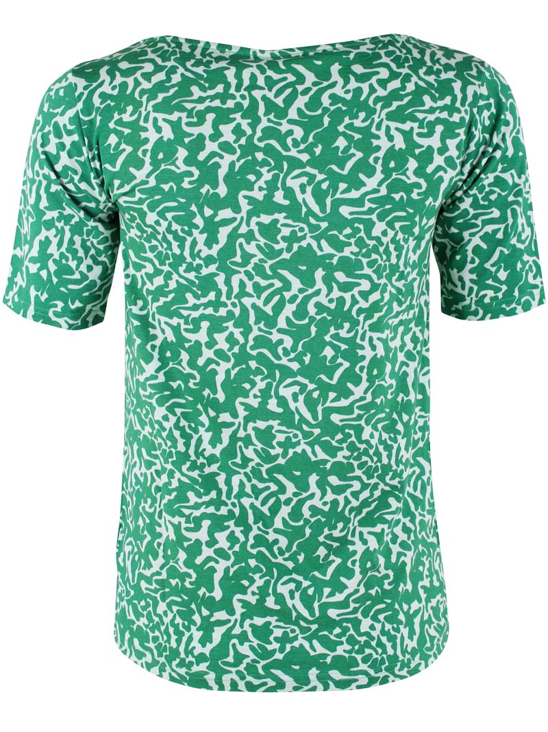 ORGANIC - Daneboat Neck Modal Slub Tee Grass Green/Chalk RIPPLES