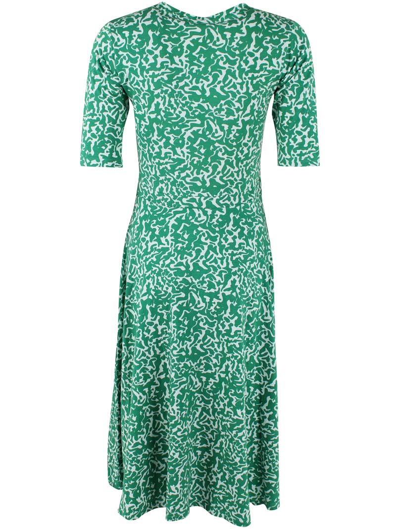ORGANIC - Danandreasen Modal Slub Dress Grass Green/Chalk RIPPLES