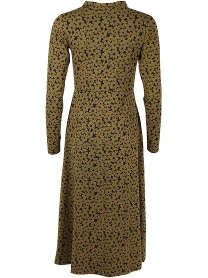 ORGANIC - Danemusical Viscose Slub Dress Olive FLOWERY