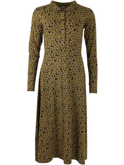 ORGANIC - Danemusical Viscose Slub Dress Olive FLOWERY