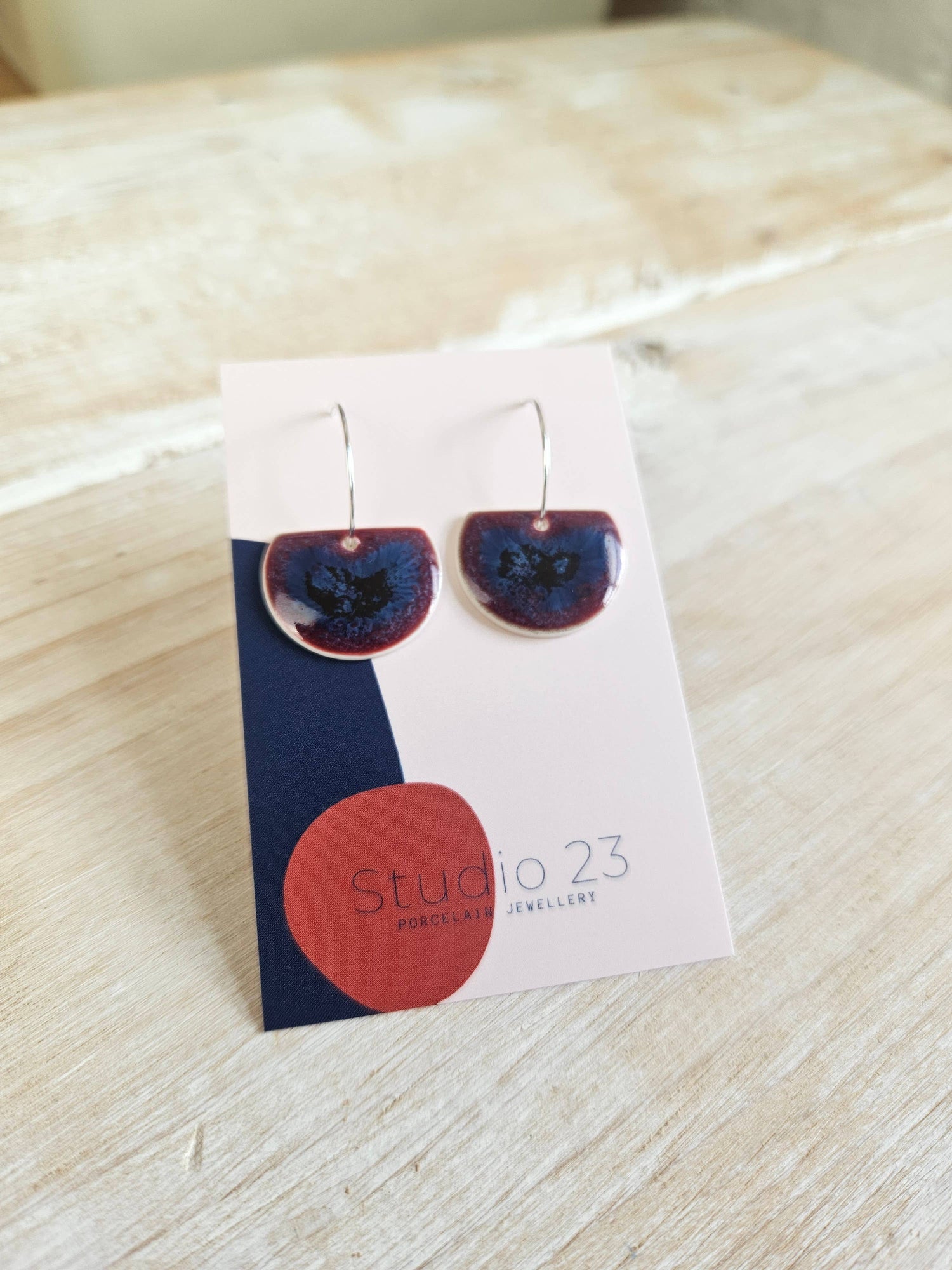 Semi-Circle Drop Earring Pair Blush Pink