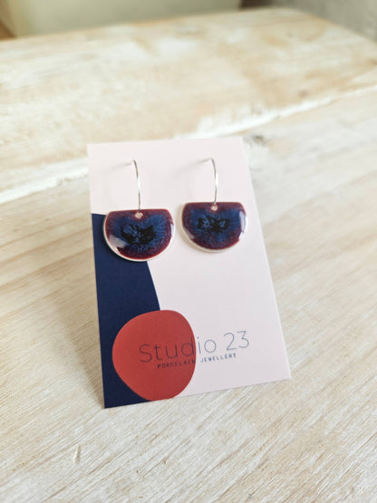 Semi-Circle Drop Earring Pair Blush Pink