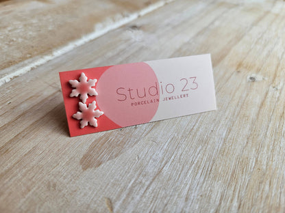 Studio 23 Stud Snowflake Earring Pair Red