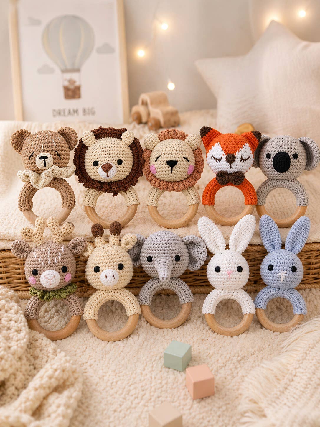 Crochet Teether/Rattle Giraf