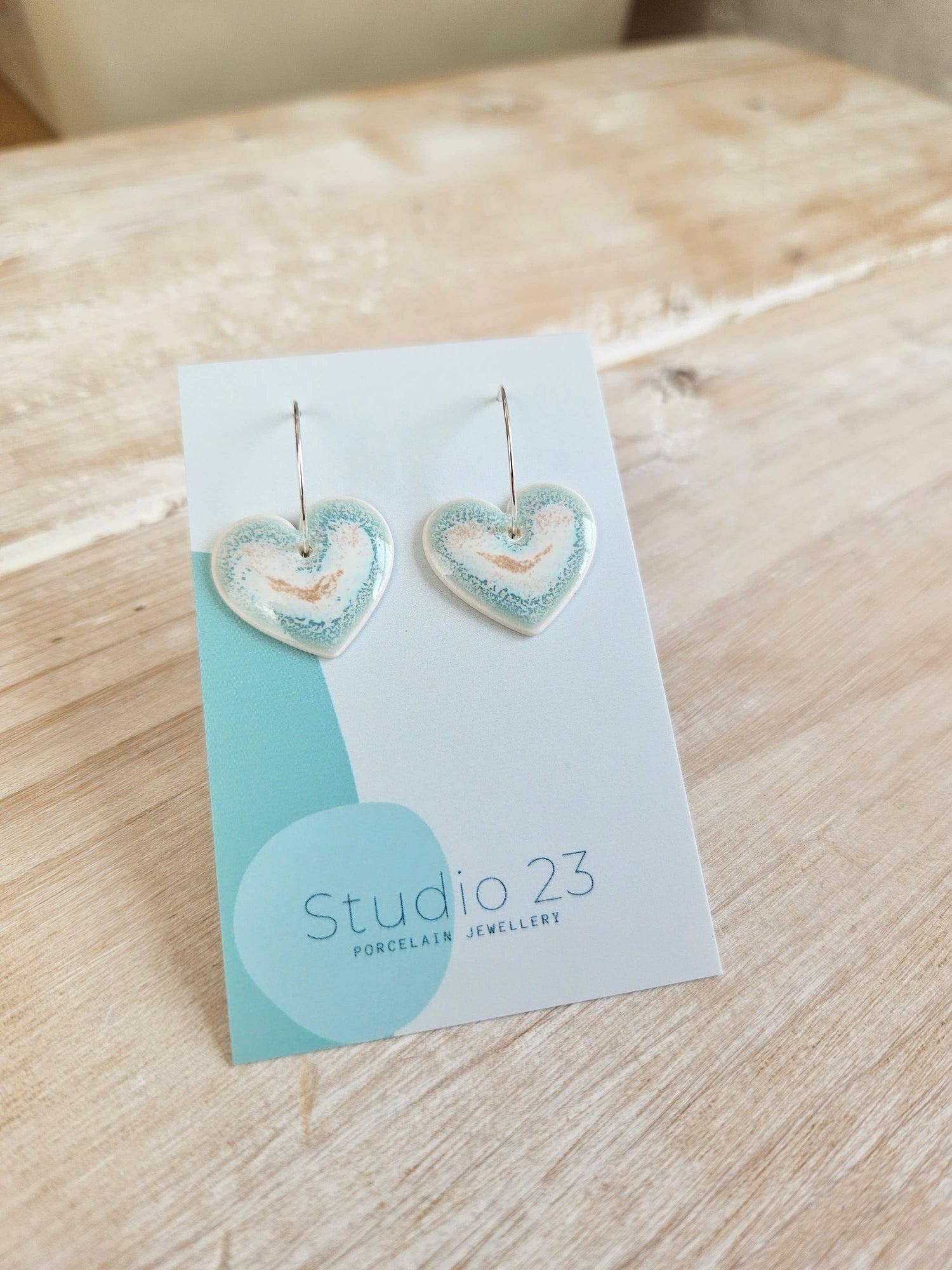 Heart Drop Earring Pair Frost Blue