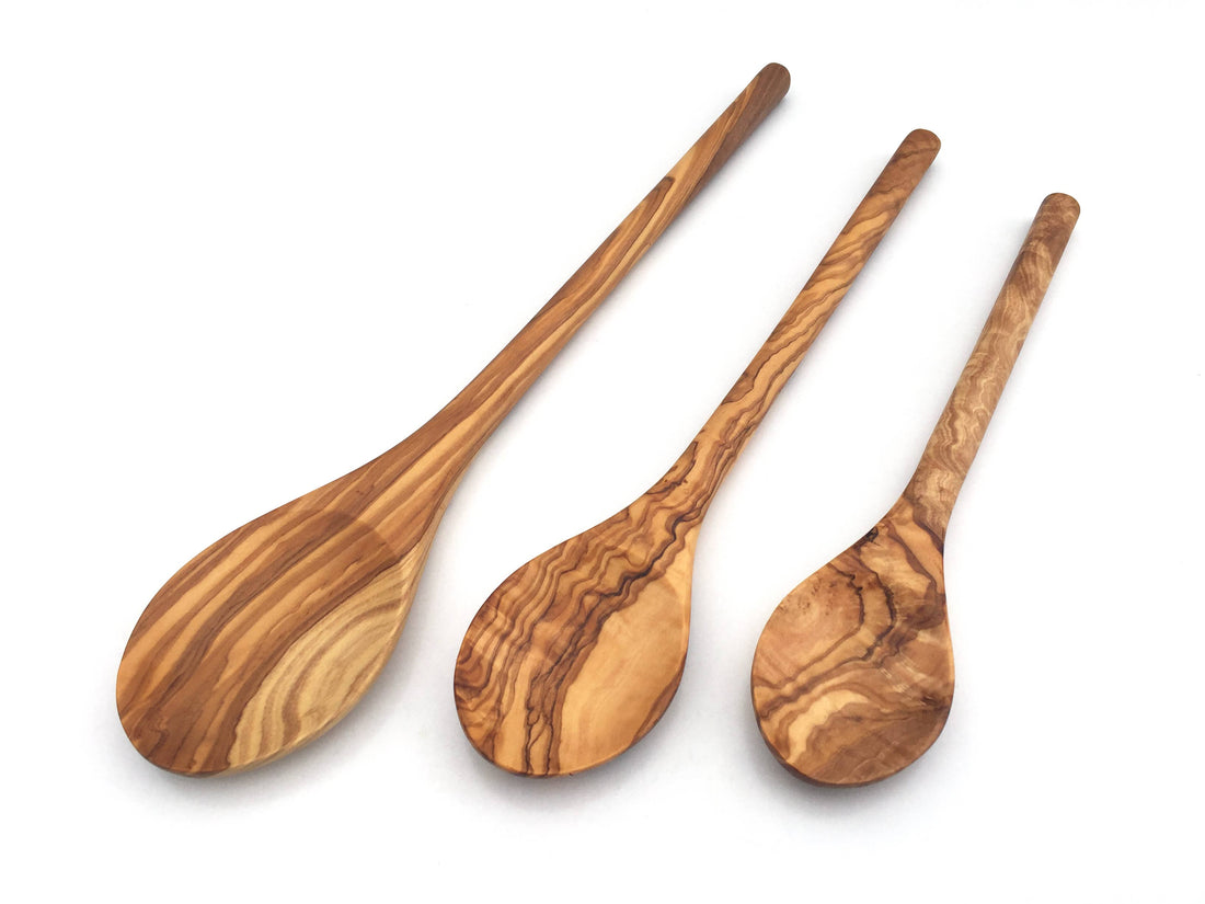 Medina Mood Round oval cooking spoon made of olive wood: 30cm