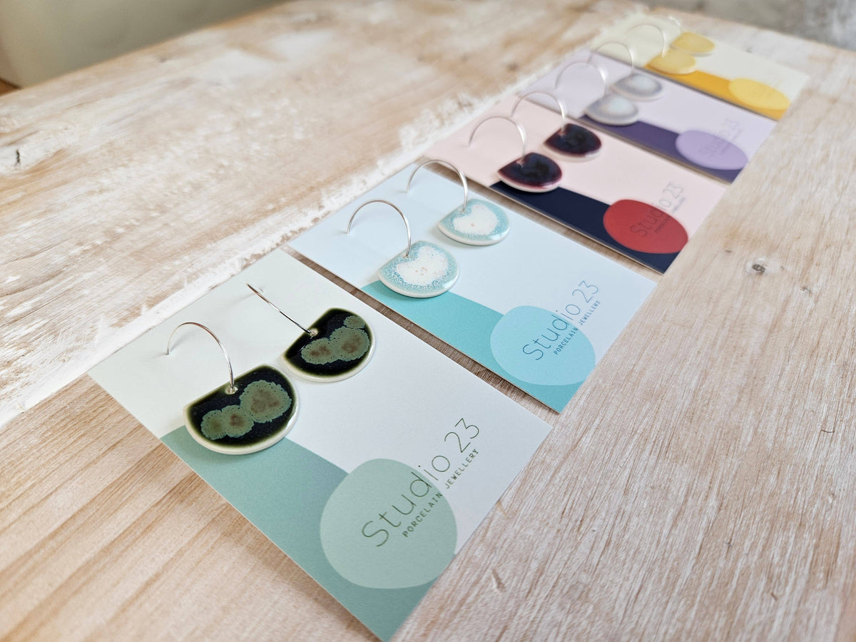 Semi-Circle Drop Earring Pair Ivy