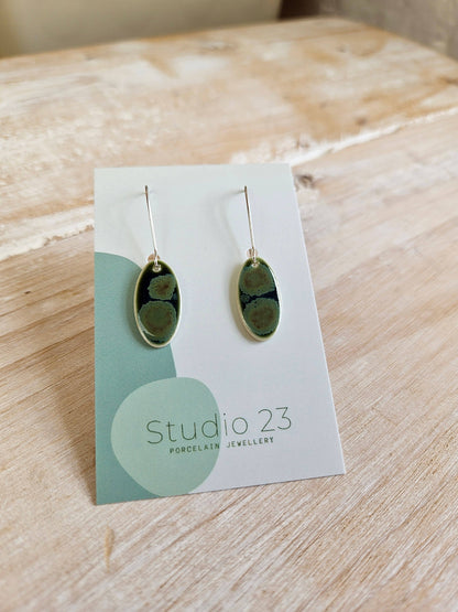Studio 23 Drop Oval Earring Pair Frost Blue