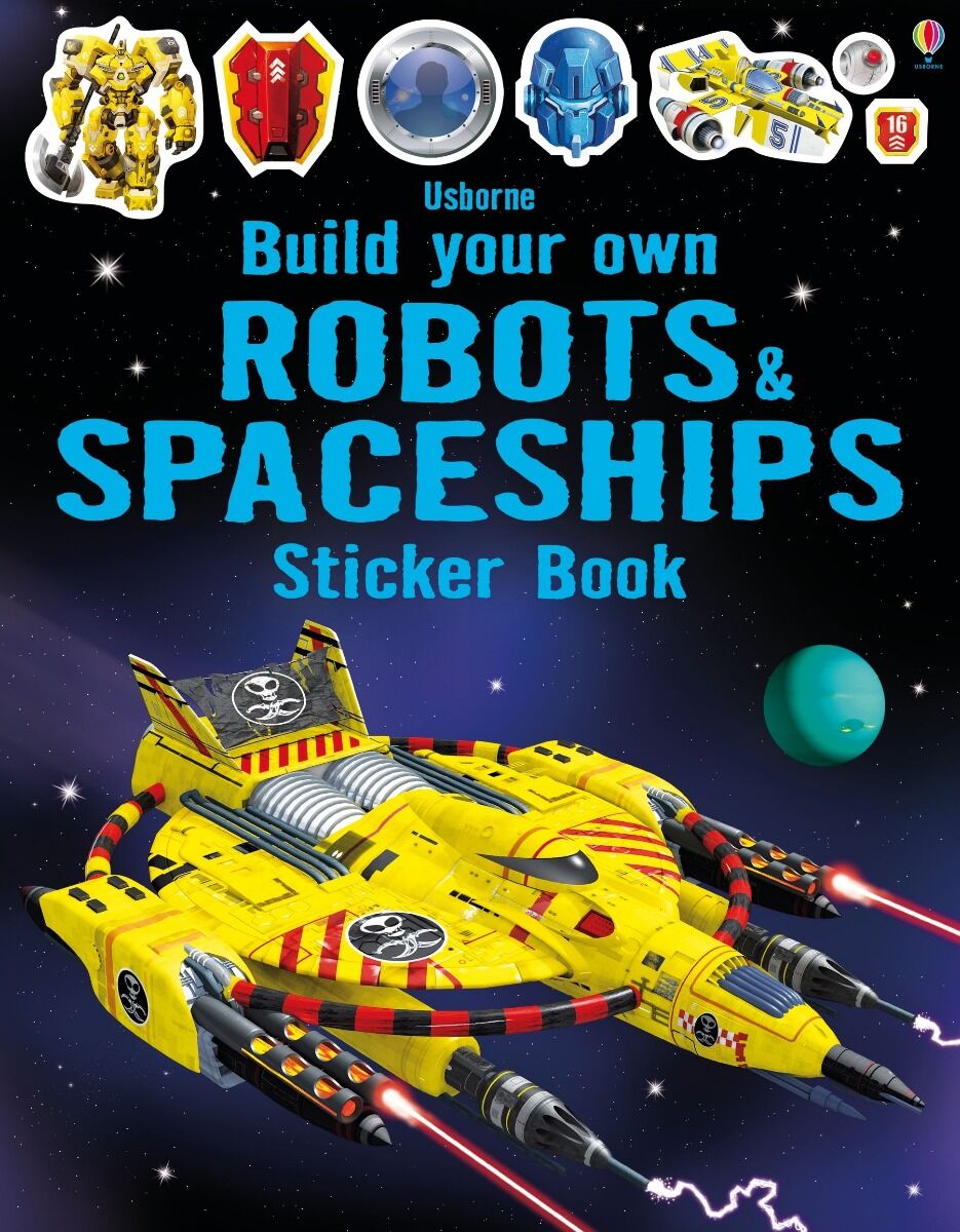 Usborne-Build Your Own Sticker Book Robots &amp; Spaceship