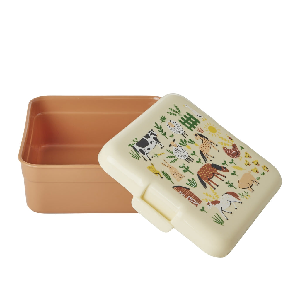 Rice Lille Madkasse Brown Farm Print