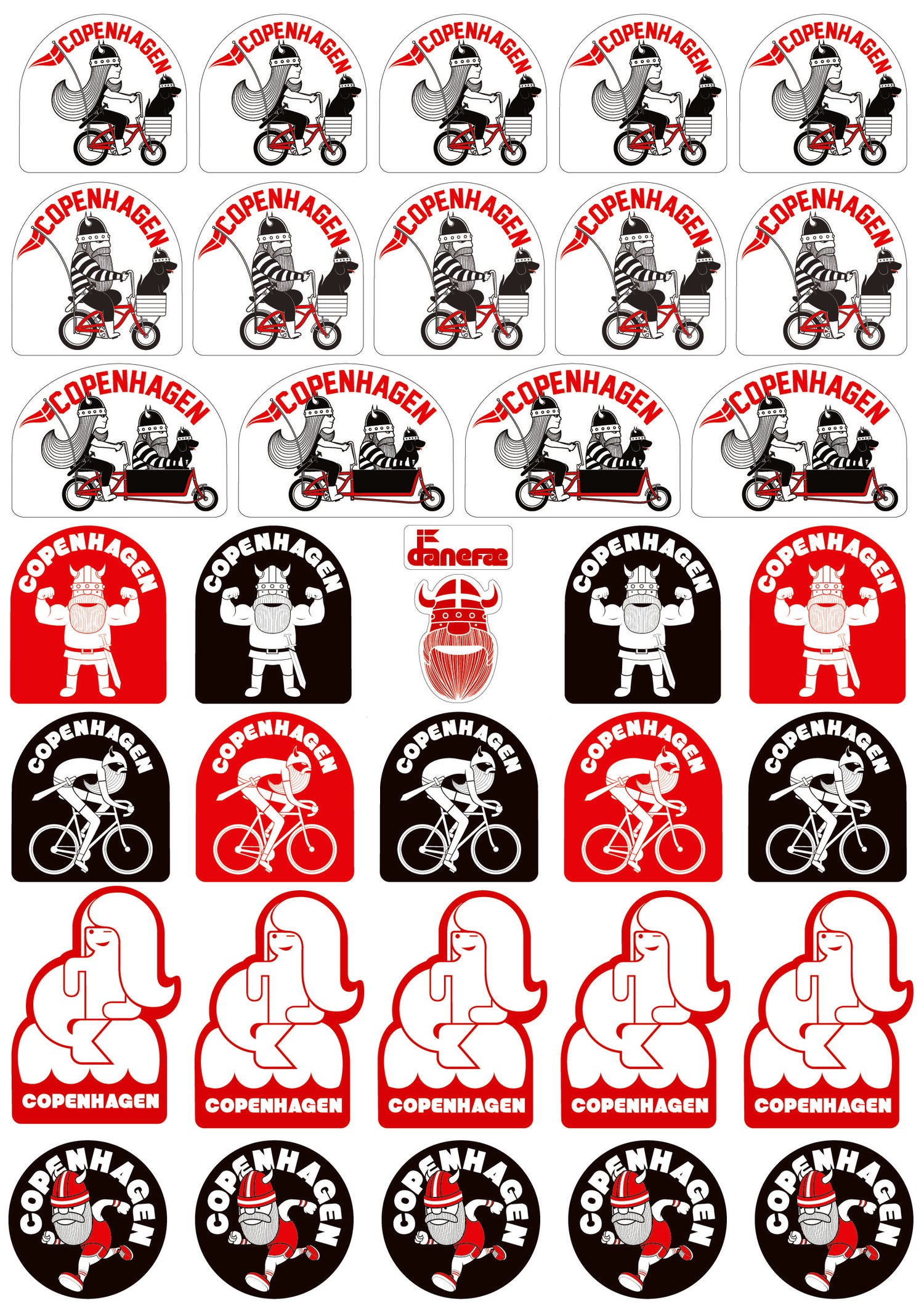 Danefae Sticker Sheet COPENHAGEN