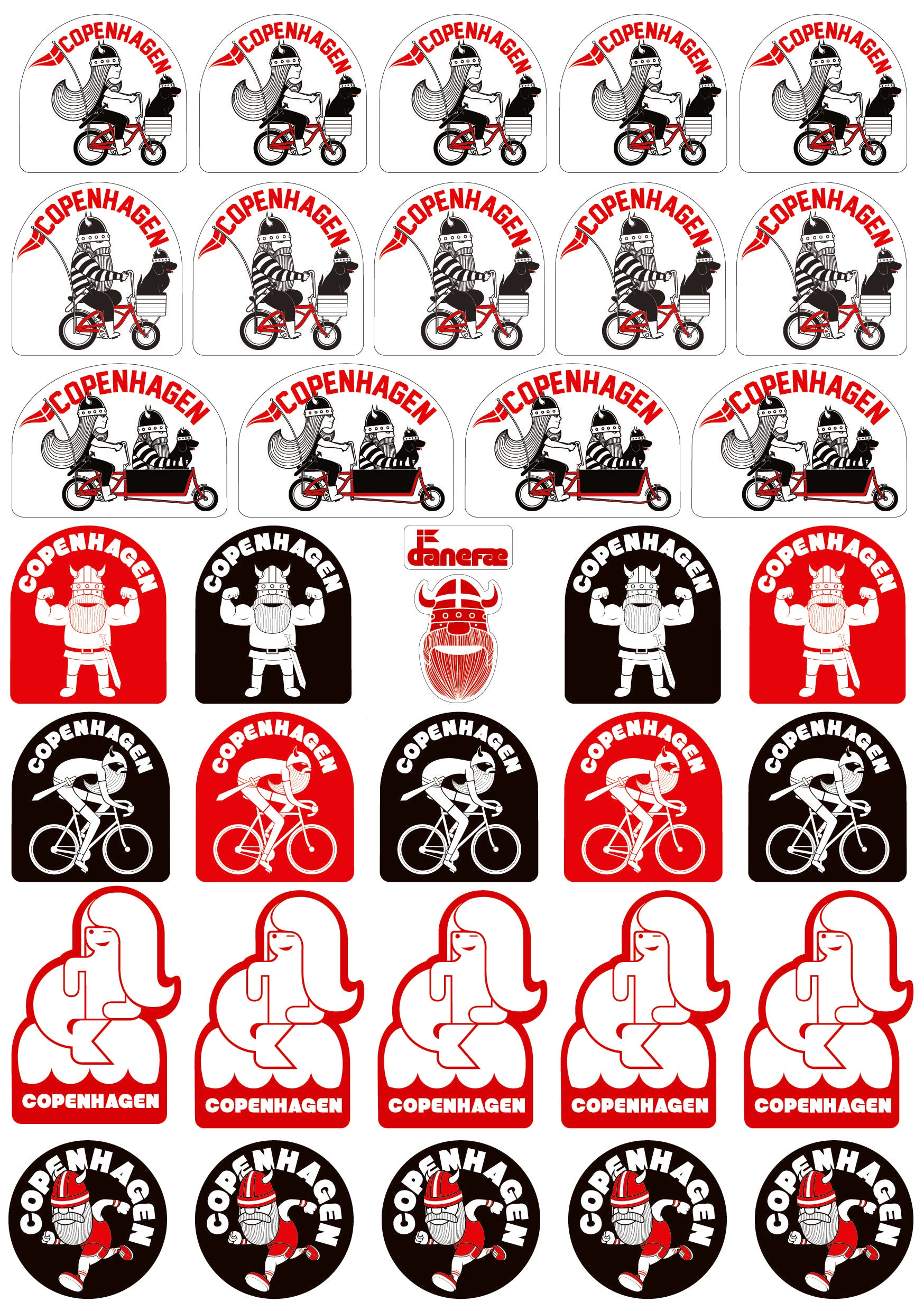 Danefae Sticker Sheet COPENHAGEN