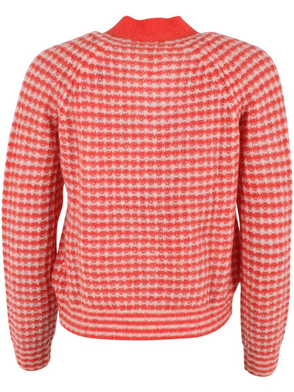 Danadorable Alpaca Cardigan Bright Red/Powder 