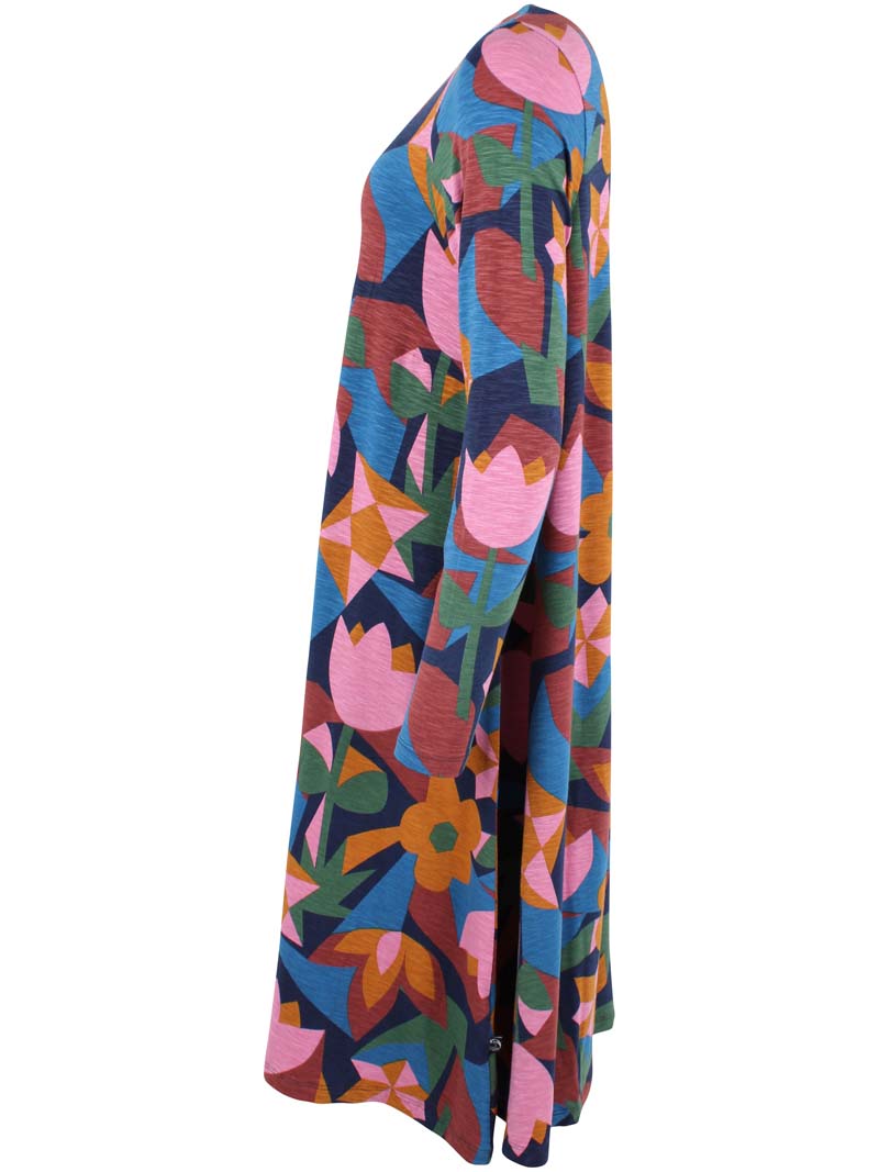 Danalberte LS Slub Dress Rose GEOFLEUR