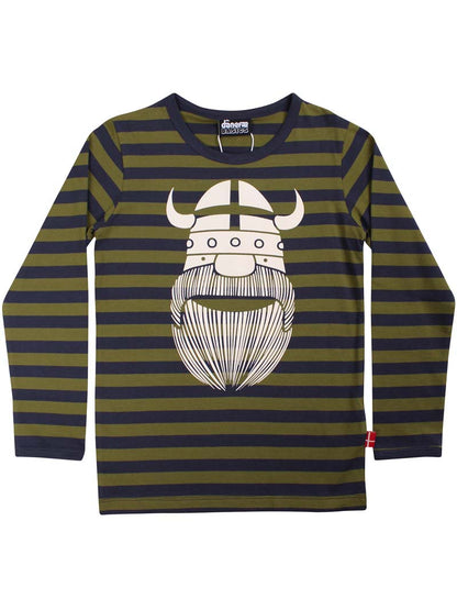Stribet bluse til børn med viking