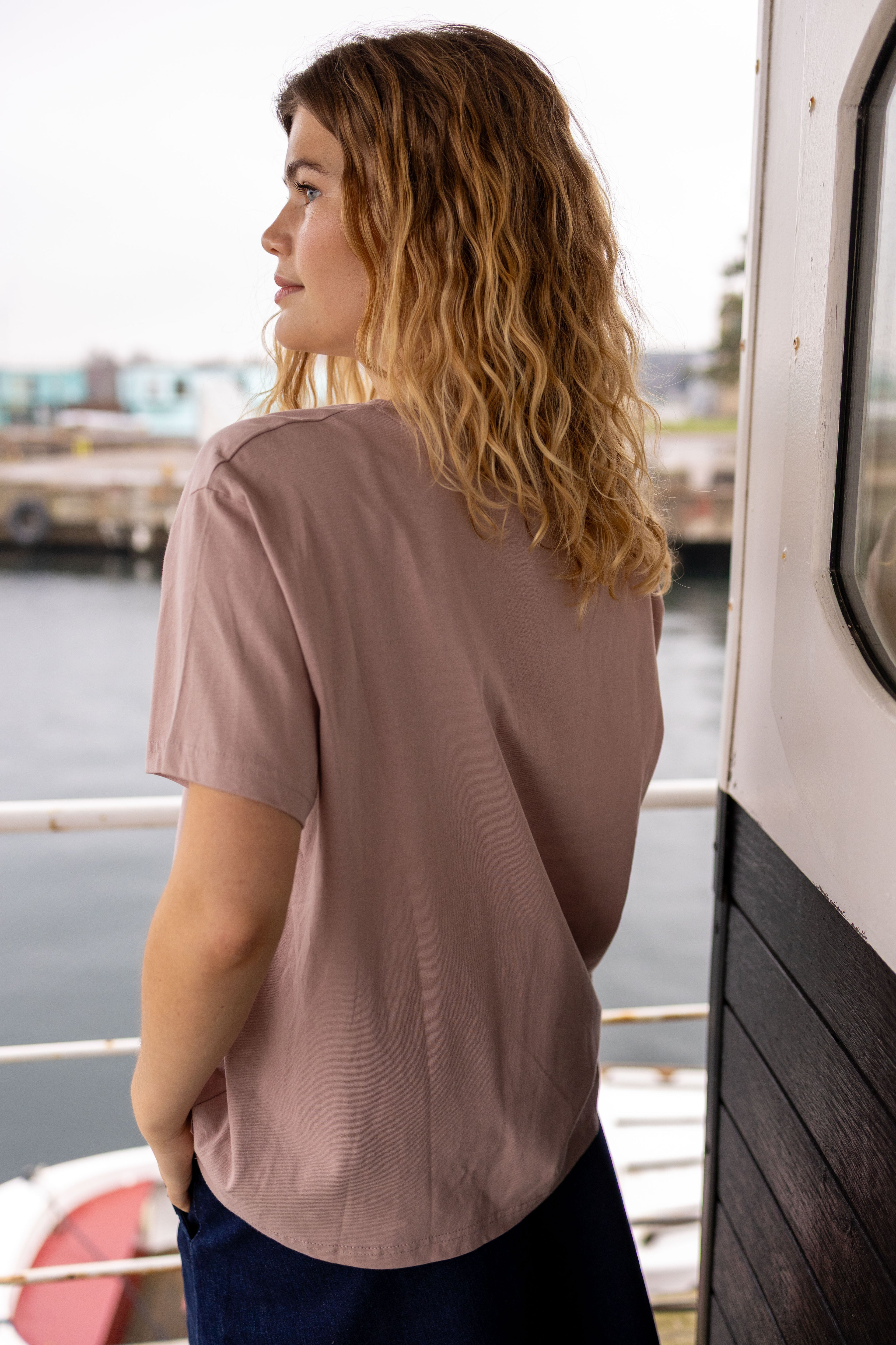 Danebasic Boxy Tee Rose Beige