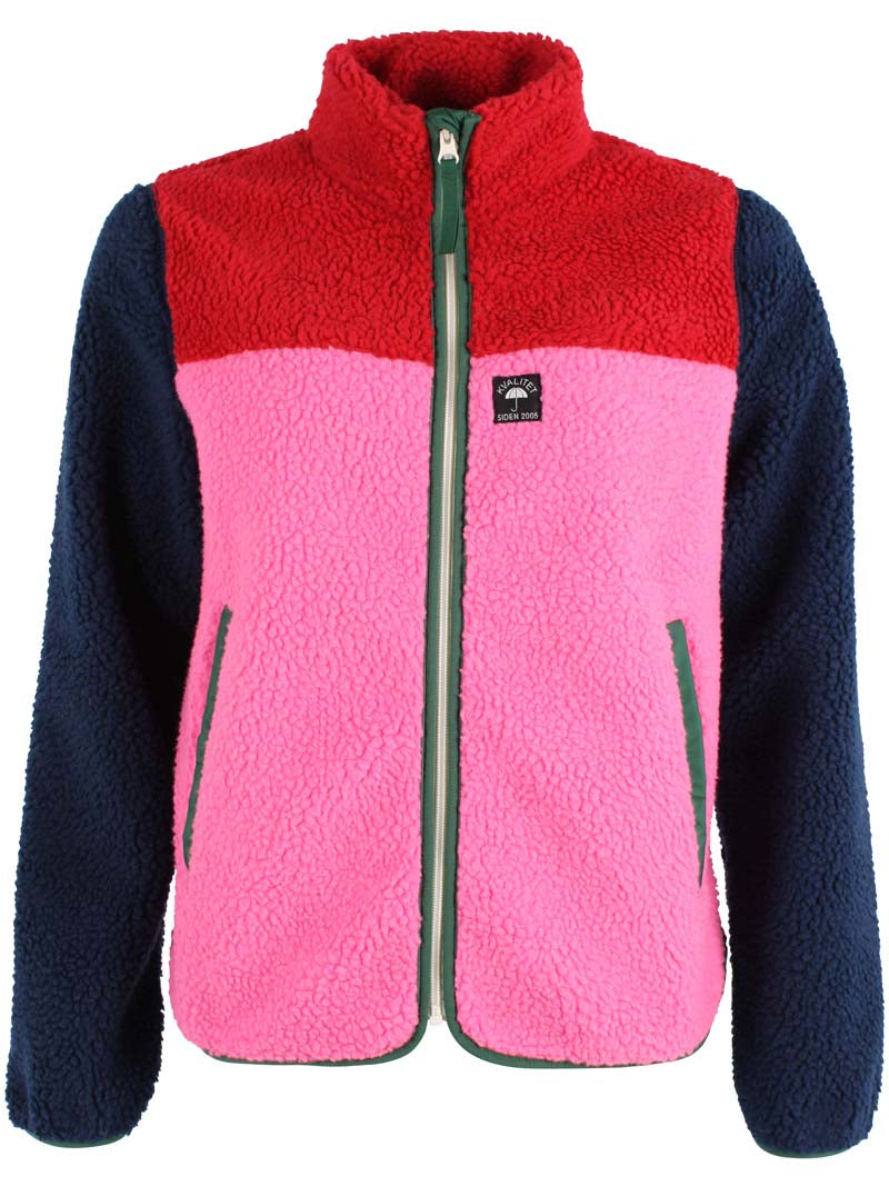 Danebirk Fleece Zip-Up Dk Red/Dk Navy/Spicy Pink/Dk Pine